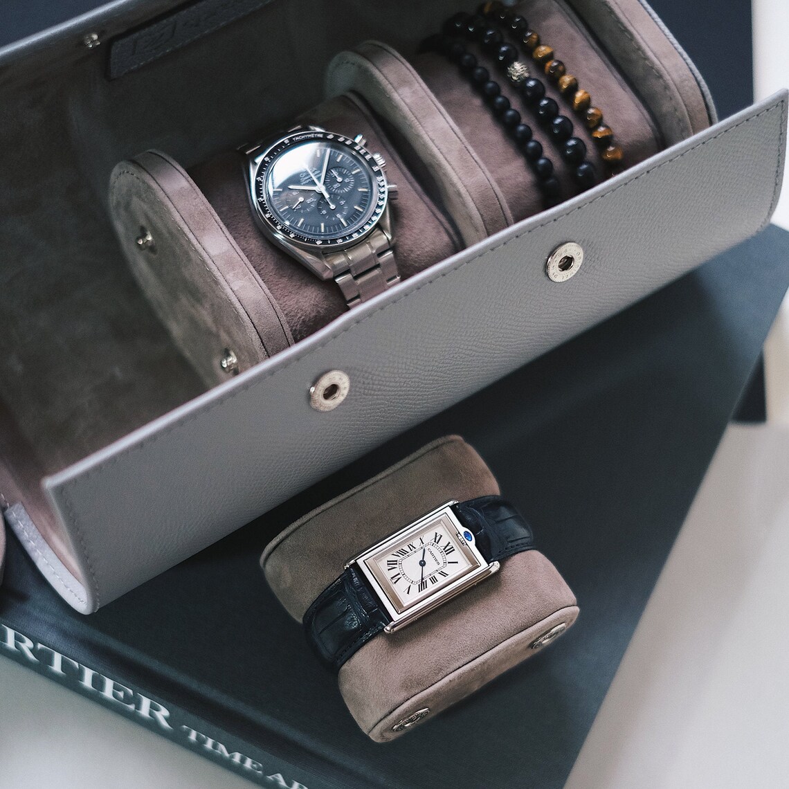 Luxury Leather Watch Roll Travel Case 3 Watches Storage Box Etsy