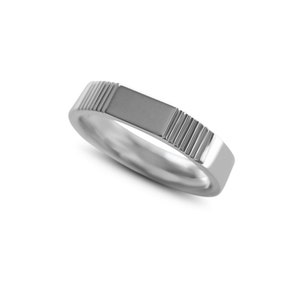 Men&#39;s silver ring band ring polished brushed handmade round solid 925 sterling silver for engagement or wedding with gift box