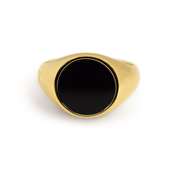 Anillo de oro para hombre con de negro de de Etsy México