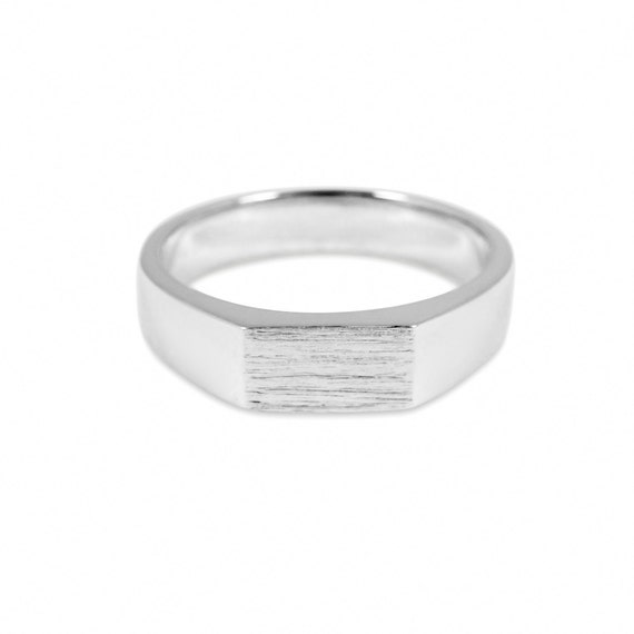 初期 Undercover Silver 925 Square Ring Men's 925 Sterling SILVER Square Ring: Minimalist Statement