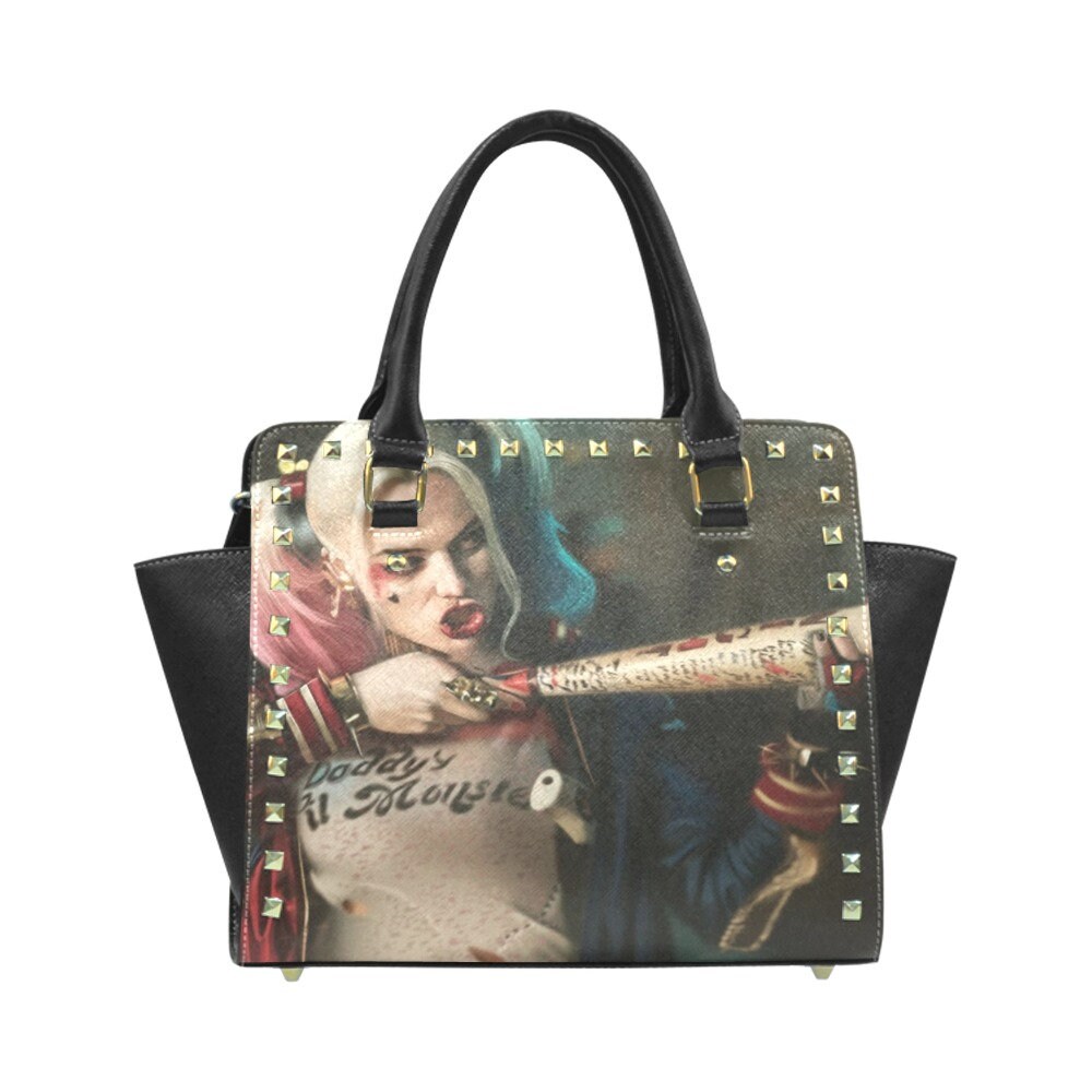 Harley Quinn Bag Shoulder Handbag Zippered Anime Cartoon Strap Etsy