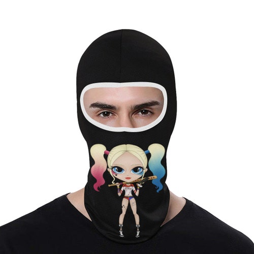 Harley Quinn Full Face Mask Neck Gaiter Cover Cold Weather Accessories Anniversary Gifts Birthday Anime Cartoon Custom Personalised