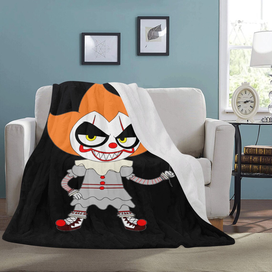 Pennywise Blanket Cozy Micro Fleece Halloween Clown Etsy