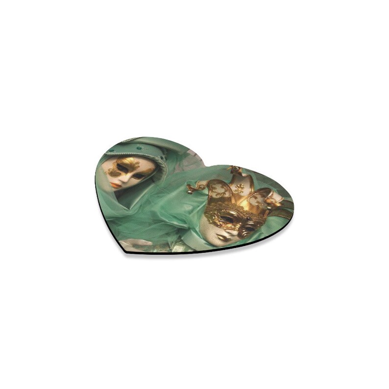 Mardi Gras Coaster Heart Shaped Carnival Decoration Valentine Gifts For Her Him Birthday Custom Personalised