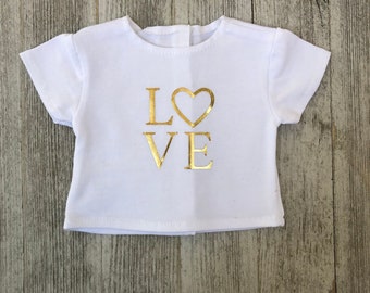 Love with Heart 18" doll t-shirt