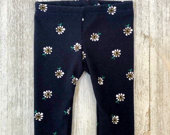 Navy Daisy 18" doll leggings