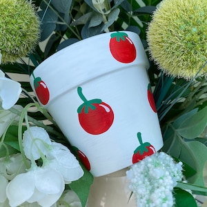 Hand Painted Tomatoes Plant Pot