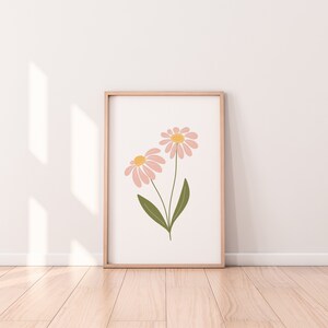 Gänseblümchen April Geburtsmonat Blume | Digitaler Download | Kinderzimmer Printables | Baby Mädchen Druck | Wandkunst | Posterdruck | Niedlicher Kunstdruck