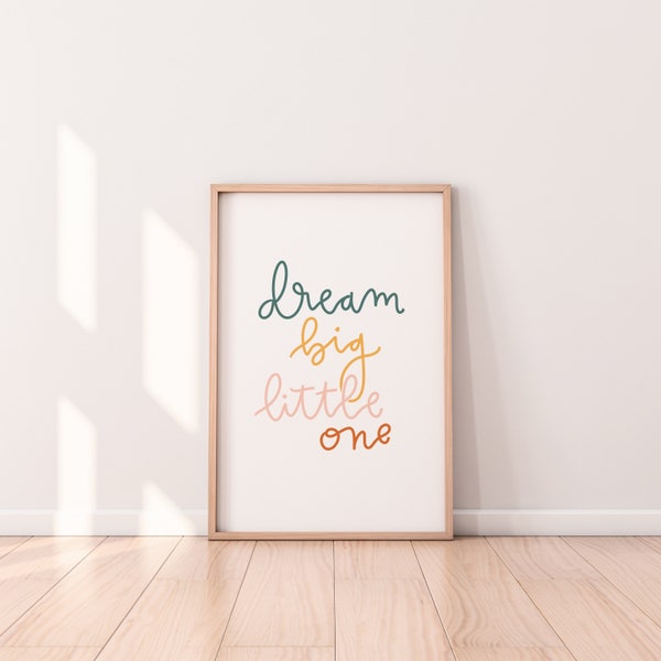 Dream Big Little One | Digital Download | Nursery Printables | Printables Wall Art | LDS Art | Poster Print | Kids Room Prints