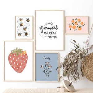 Fruit Print Bundle | Digital Download | Nursery Girls Printables | Printable Wall Art | Poster Print | Kids Room Prints