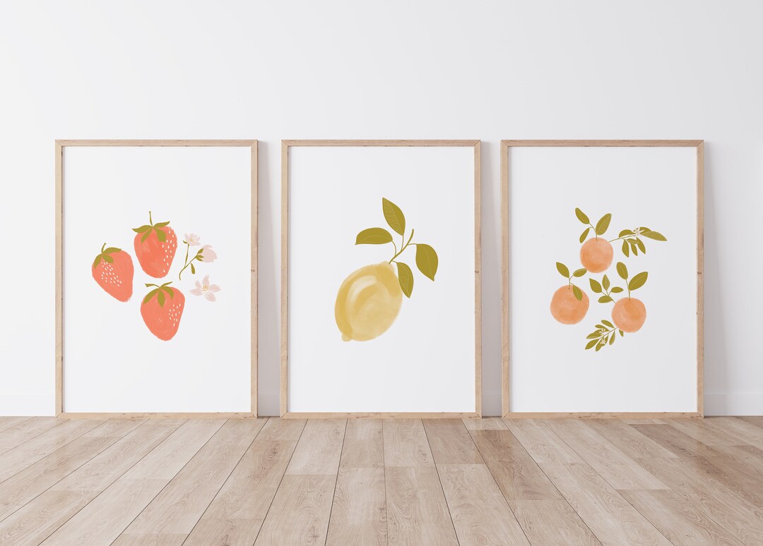 Fruit Print Bundle Digital Download Nursery Girls Printables Printable ...