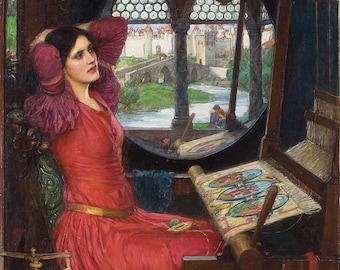 Rug, John William Waterhouse, Carpet, "I am Half-Sick of Shadows said the Lady of Shalott 1915, Rug Art, Bedroom Rug Living Room