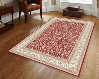 Turkish Rugs Small, Red Turkish Rug, Traditional Rug Design, Floral Rug, Rugs Runner, Entryway Rug, Hall Rug, Bedroom Rug, Gift for Him