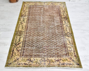 Vintage Anatolian Rug / turkish runner rug / vintage rug 4x7 / runner rug / 3.9x6.9 ft  / anatolian rug / oushak rug runner / 4x6 Rug
