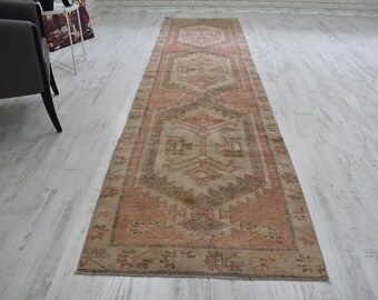 Turkish runner rug neutral runner rug TURKISH VINTAGE RUG efk75 Runner rug 2.4x10.8 feet Kitchen runner rug faded runner rug