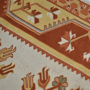 Alfombra de lana neutra / 125 x 180 cm / Alfombra turca / Alfombra anudada a mano / Alfombra de terracota color crema beige hecha a mano imagen 8