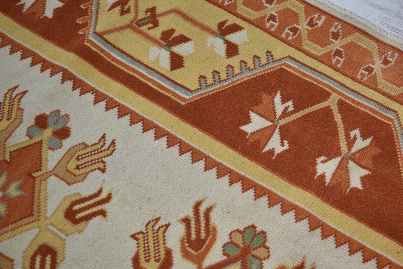 Alfombra de lana neutra / 125 x 180 cm / Alfombra turca / Alfombra anudada a mano / Alfombra de terracota color crema beige hecha a mano imagen 8