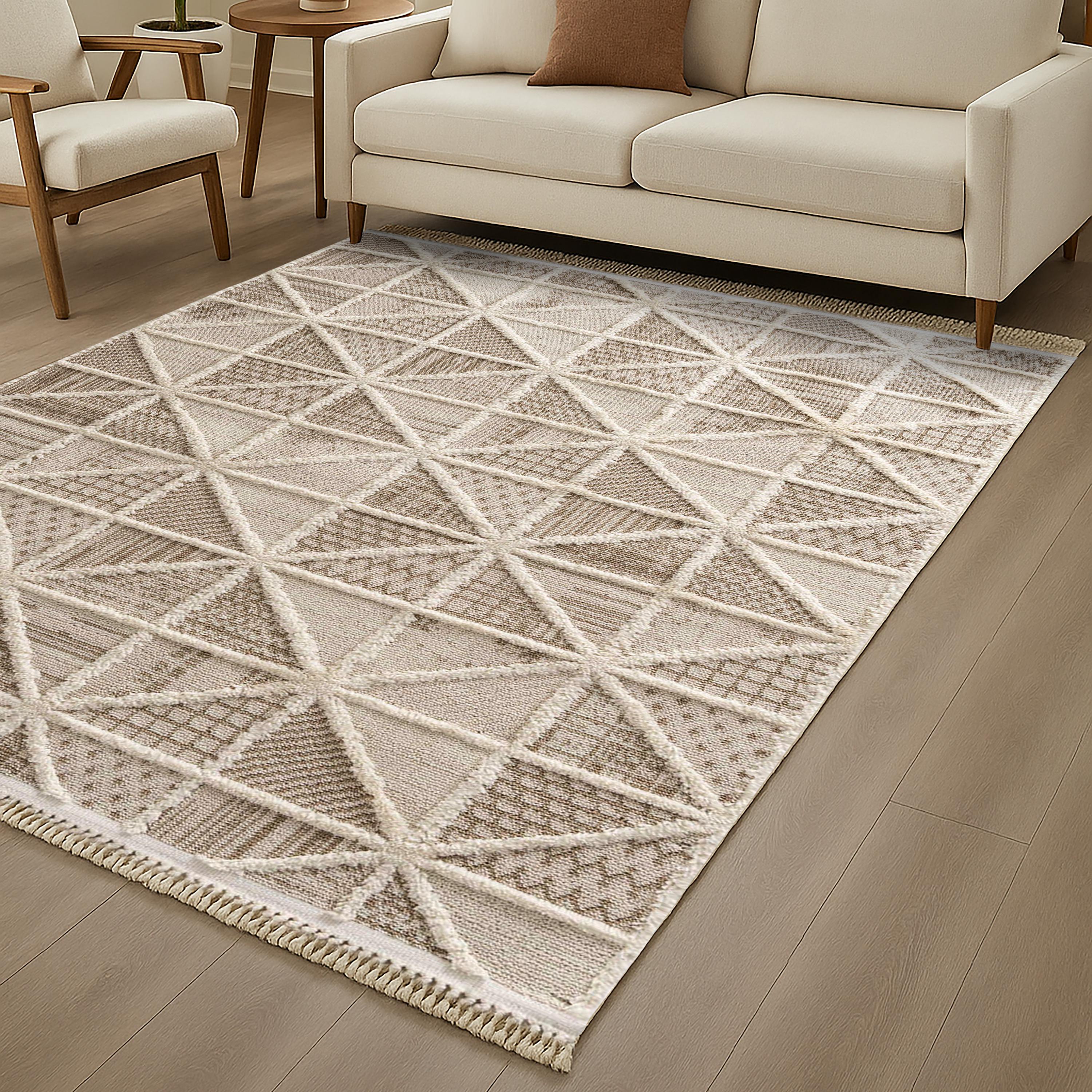 Neutral Color Rug Boho Rug, Soft Rug, Cream Beige Light Brown Neutral Colour Tones Area ...