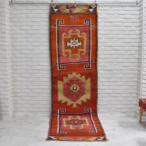 Alfombra turca de estilo oriental, 10x3 pies, alfombra de lujo tejida a mano para cocina, pasillo y dormitorio.