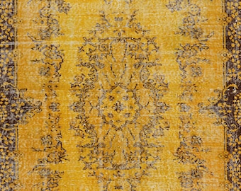 Yellow Turkish Rug, Turkish Runner Rug, Area Rug 3x5 , Rugs for Kitchen, Bedroom Rug, Anatolian Rug, Yellow Rugs, 5x8 Kilim Rug Turkish Rug