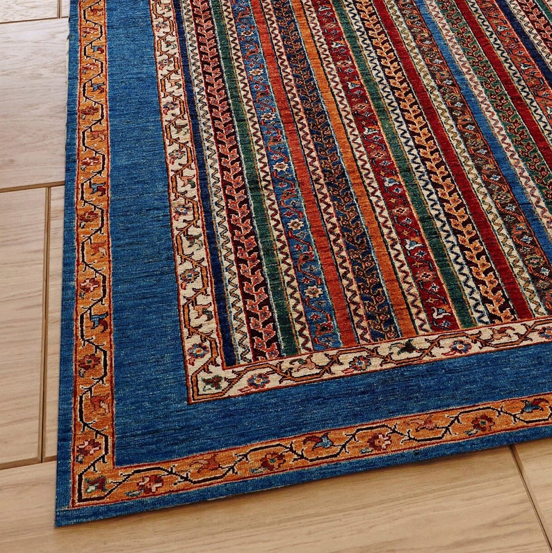 Rugs, Colorful Kilim Rug For Bedroom Aesthetic | Mid Century Modern Rug | Soft Cotton Rug | Machine Washable Kitchen Rug | Cool Rug image 6