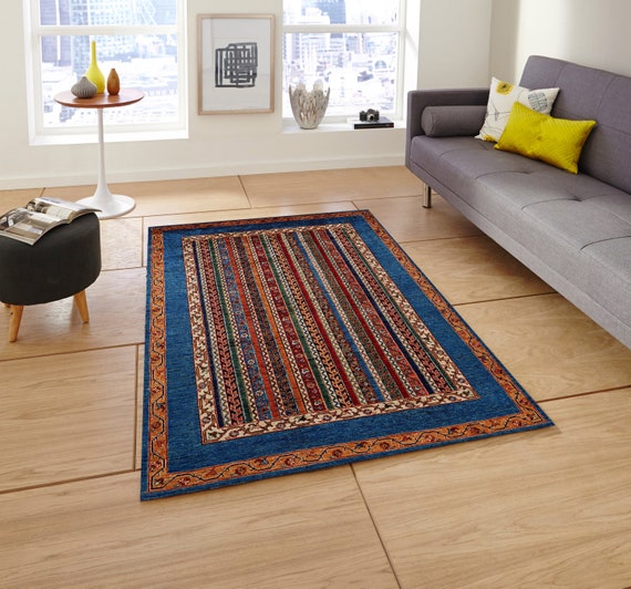 Rugs, Colorful Kilim Rug For Bedroom Aesthetic | Mid Century Modern Rug | Soft Cotton Rug | Machine Washable Kitchen Rug | Cool Rug
