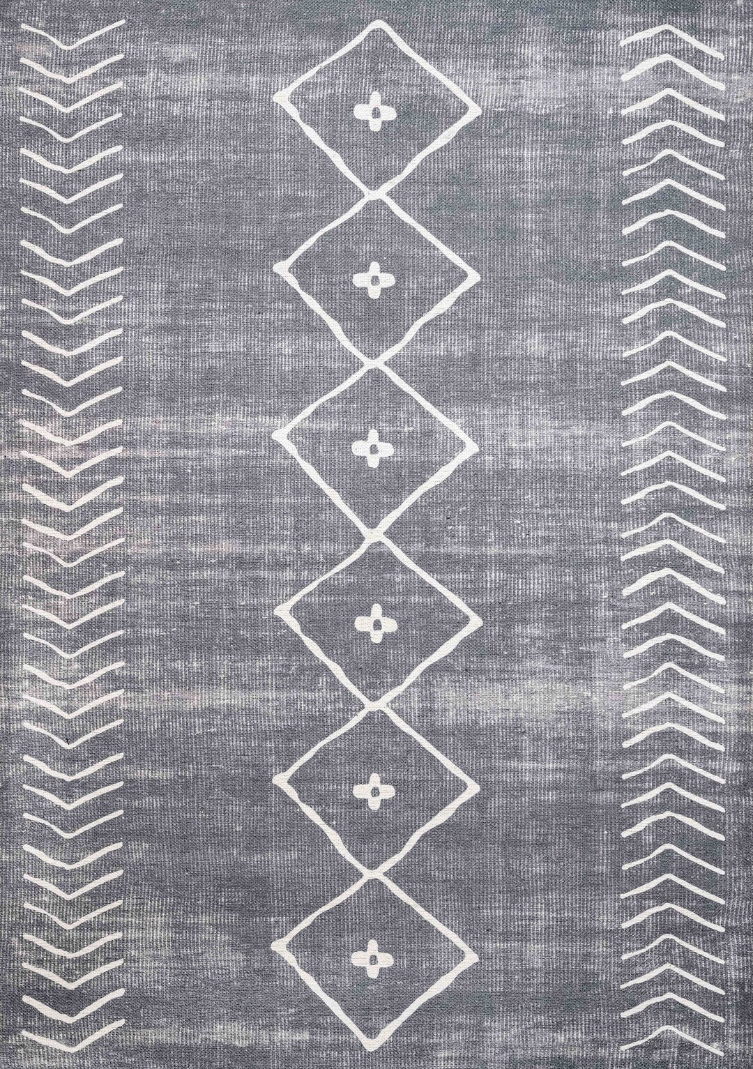 Moroccan Geometric Rug Gray Geometric Moroccan Inspired Rug Washable Rug Area Rugs Modern ...