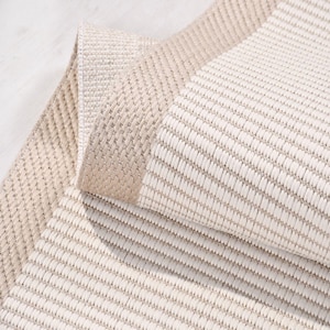 Alfombra tejida sólida en color crema y beige, estilo yute, trenzada, de tamaño personalizado, de sisal, rectangular, de algodón, estilo bohemio turco.