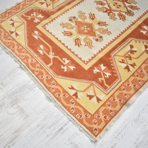 Alfombra de lana neutra / 125 x 180 cm / Alfombra turca / Alfombra anudada a mano / Alfombra de terracota color crema beige hecha a mano imagen 5