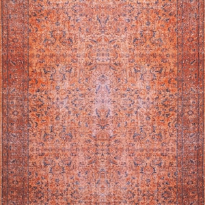 Orange Turkish Rug, 6x9 Area Rug, Rustic Decor, Bold Orange Rug, 5x8 Rugs, bohemian faded , 4x6 rug, bedroom Rug, 2x3 doormat rugs, rustic