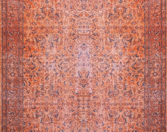 Oranje Turks tapijt, 6x9 gebiedsdeken, rustiek decor, vet oranje tapijt, 5x8 tapijten, boho vervaagd, 4x6 tapijt, slaapkamerkleed, 2x3 deurmat tapijten, rustiek