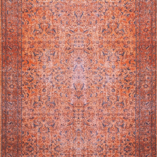 Orange Turkish Rug, 6x9 Area Rug, Rustic Decor, Bold Orange Rug, 5x8 Rugs, bohemian faded , 4x6 rug, bedroom Rug, 2x3 doormat rugs, rustic