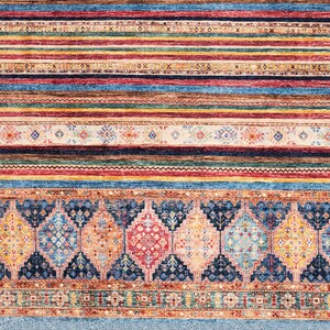 Multicolor Rug, Turkish Rug, Nursery Rug, Pet Friendly Rug, Striped Kilim Rug, Bohemian Rug for Bedroom Living Room image 5