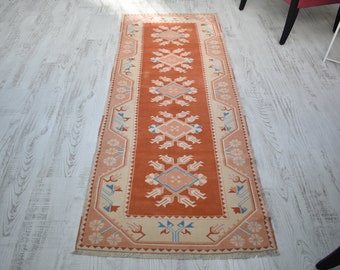 Runner Rug,Oushak Runner,Vintage Runner,Kitchen Runner ,Rustic Runner,Medallion Runner,Bohemian Runner.2’5”x6’5".FREE SHIPPING!Turkish Rug,