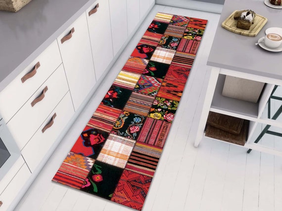 Turkish Kilim Area Runner Rugs Lobby Hallway Kitchen Staircase Runner Rug Custom Oriental Bedside Carpet Decor, Tapis Kilim Rug Washable Rug