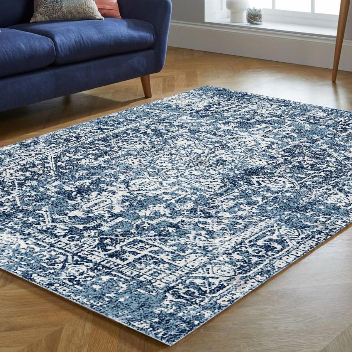 Blue Skin Rug Blue Area Rug, Turkish Rug, Blue Oushak Rug, Faded Blue Rug, Blue ...