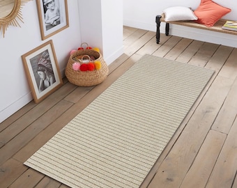 Runner rug beige, custom runner rug, 5 to 16 feet long options available, neutral beige runner rug for hallway staircase kitchen entryway