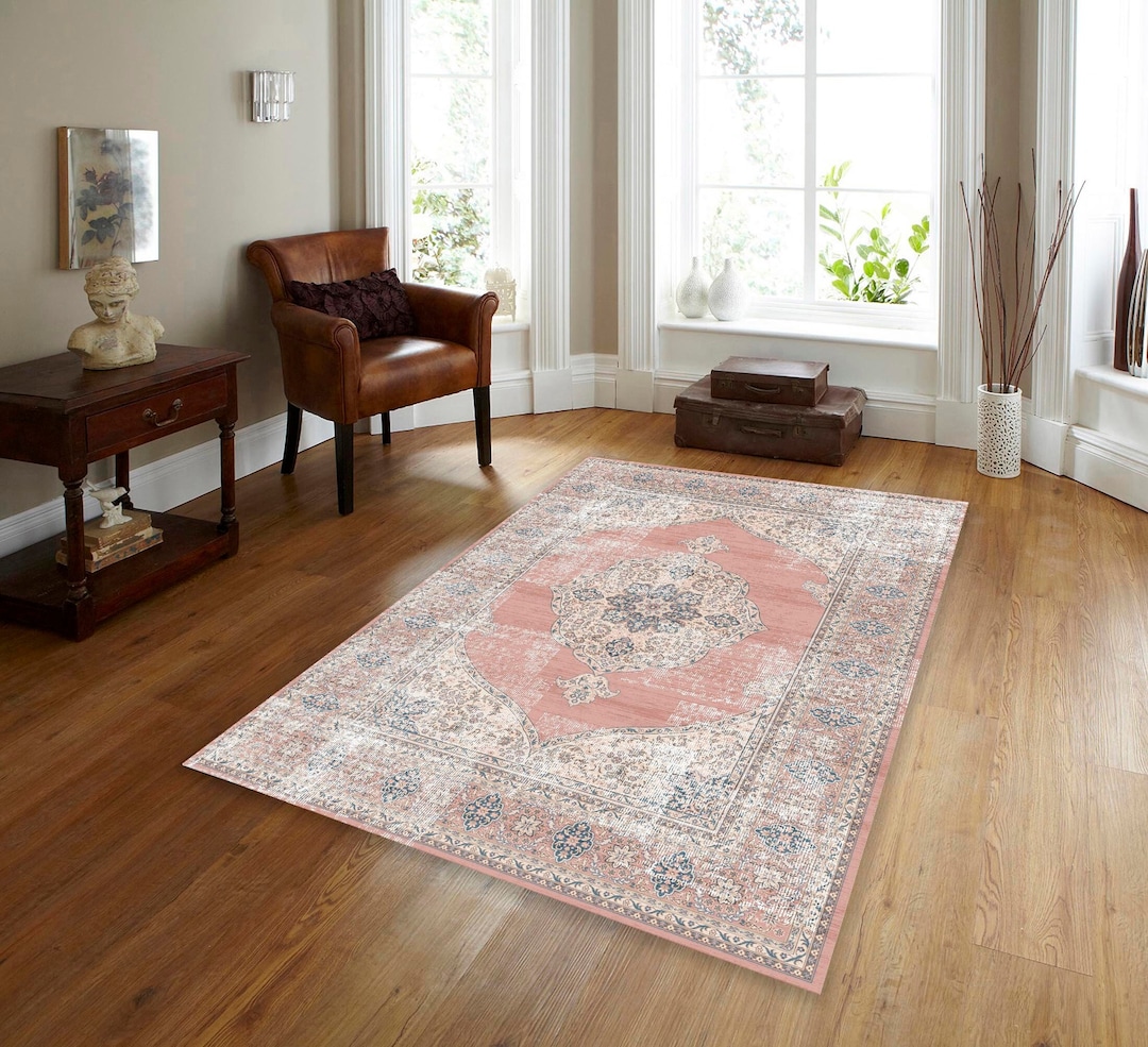 Turkish Rug Light Pink Rug Runner Rug Area Rug Antique Looking Rug