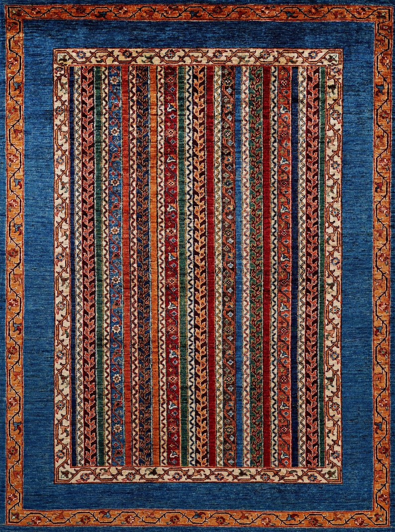 Rugs, Colorful Kilim Rug For Bedroom Aesthetic | Mid Century Modern Rug | Soft Cotton Rug | Machine Washable Kitchen Rug | Cool Rug image 3