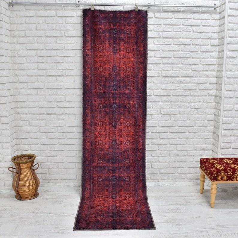 Alfombra afgana roja, alfombra de área 6x9, decoración rústica, alfombra roja audaz, alfombras 5x8, envío gratuito, alfombra 4x6, alfombra de dormitorio, alfombras 2x3 alfombra única de Turquía imagen 8