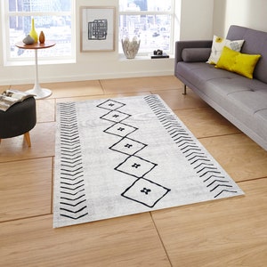 Boho Area Rug, White Living Room Area Rug, Soft White Scandinavian Bedroom Rug, Bohemian Area Rug, Boho Kids Room Area Rug Silky Soft Rug image 2