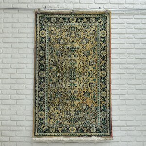 Alfombra turca, alfombra hecha a mano con diseño integral, alfombra de área, alfombra verde beige, alfombra tejida a mano, alfombras tradicionales modernas contemporáneas