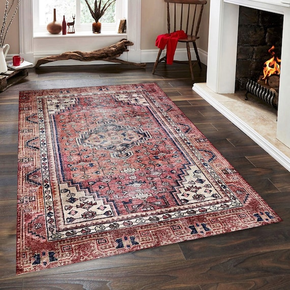 114×192 \"Forest walk”ViNTAGE TURKiSH RUG 3.9 Ft. X 6.8 Ft. Vintage Turkish Rug TR01947 – Turk Rugs