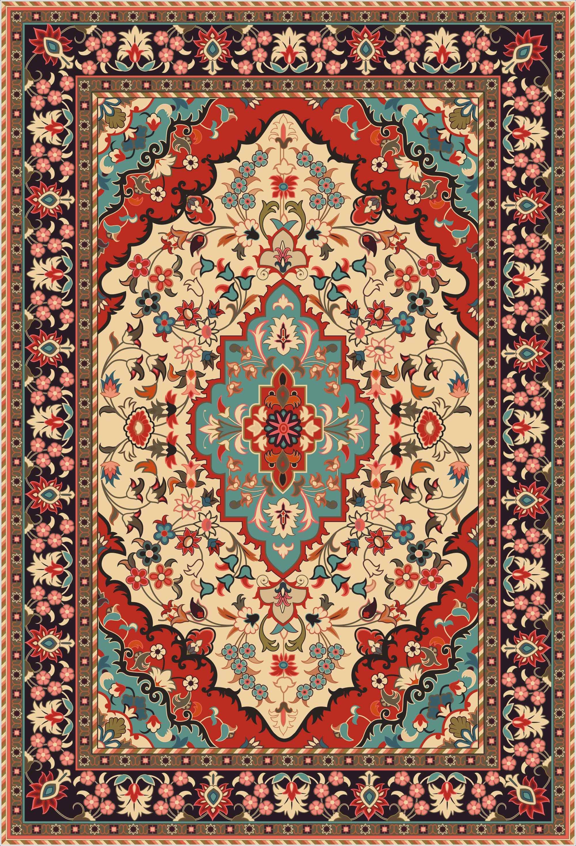 Red Green Persian Style Traditional Rug Non Slip Machine Washable Living Room Bedroom Kitchen Mat Hallway Runner Rugs