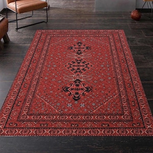 Red Rug 8x10 Turkish Rug 6x9 Red Traditional Rug 10x13 Oriental Rug 5x8 Area Rug 9x12 Afghan Rug 7x10 Rug for Home Interior Decoration