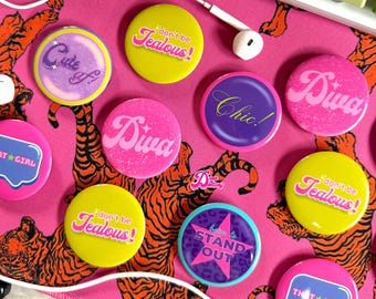 Dose of Destiney Button Pins | y2k, girly, 00s, accessories