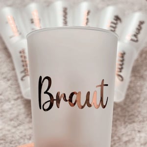 JGA Becher Team Braut mit Name Personalisiert Geschenk Junggesellenabschied Bild 3