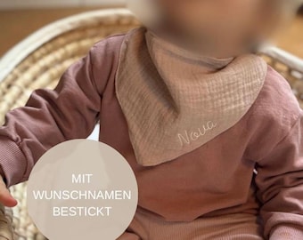 Halstuch mit Name bestickt | Baby | Kinder | Babygeschenk | personalisiert | Kleidung