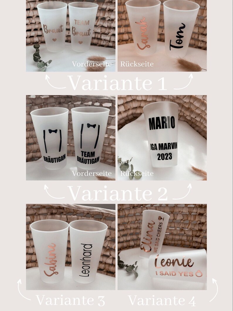 PAKET/SET Armband JGA Becher Personalisiert Geschenk Junggesellenabschied Bild 2