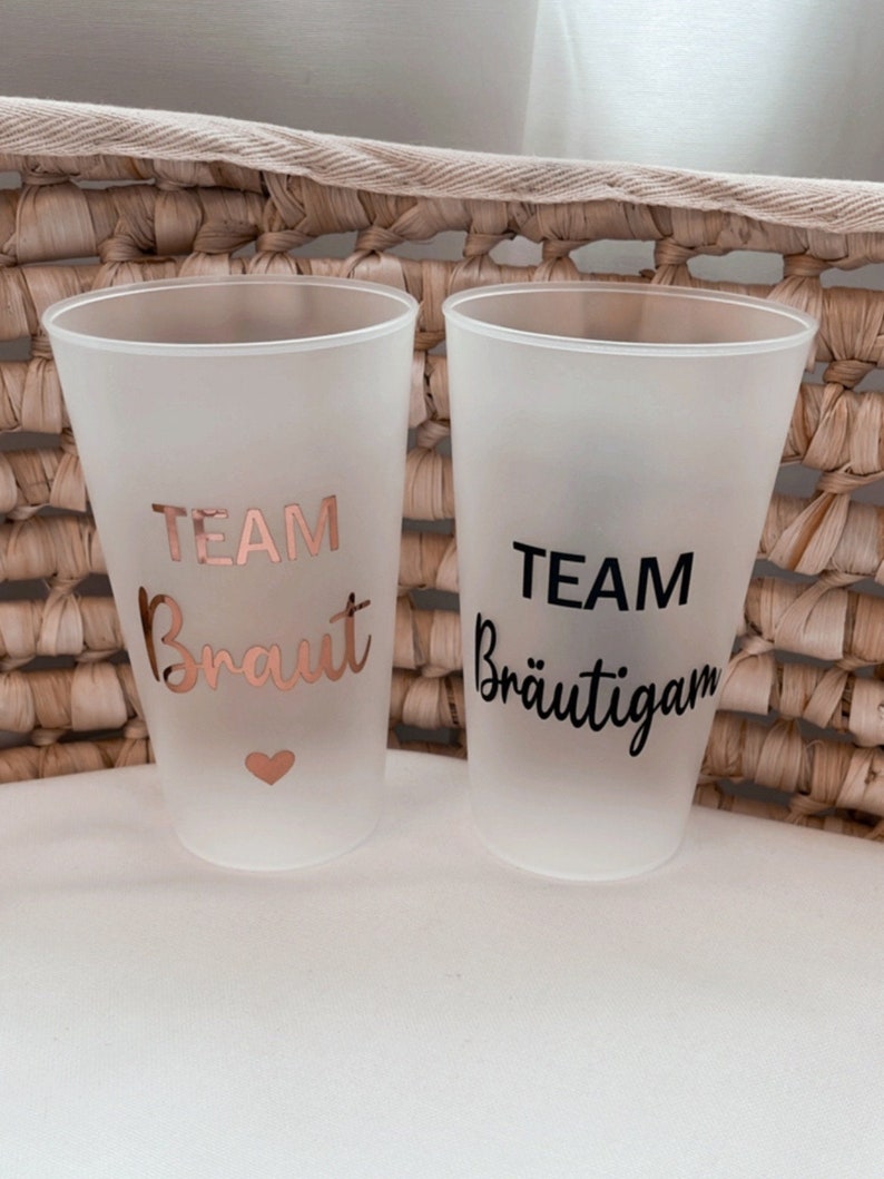 JGA Becher Team Braut mit Name Personalisiert Geschenk Junggesellenabschied Bild 6